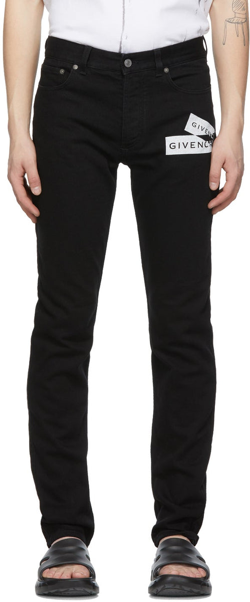 Givenchy Black Webbing Print Slim Fit Jeans – BlackSkinny