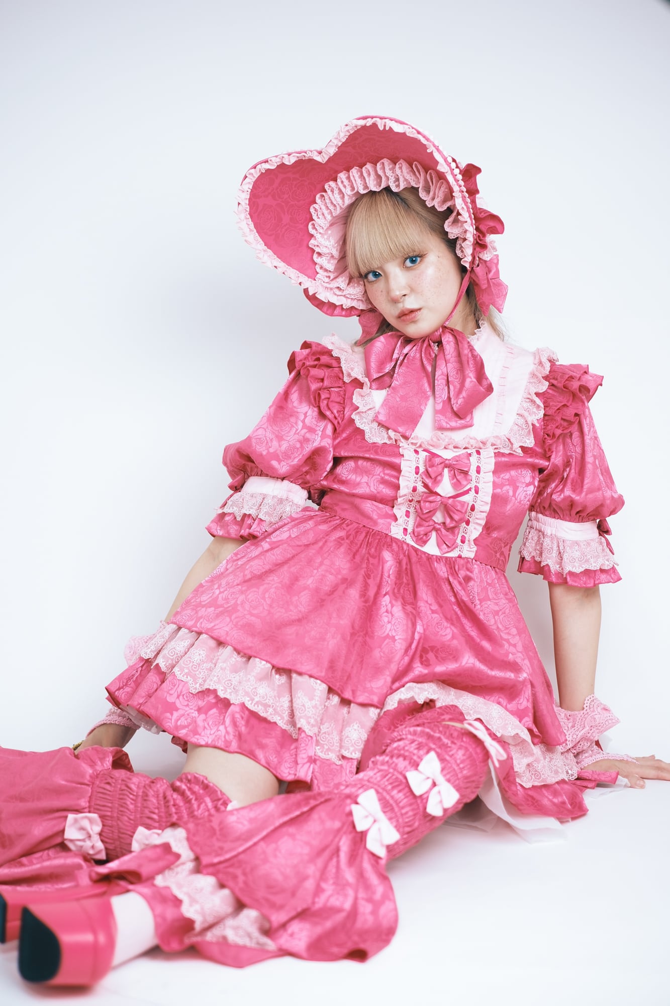 ショッキングロリィタ (ピンク)ワンピース&ドロワーズ&ボンネット