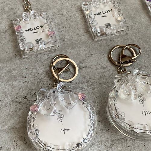 缶バッジサイズ】 バッジケースキーホルダー 『pixy』3color peach