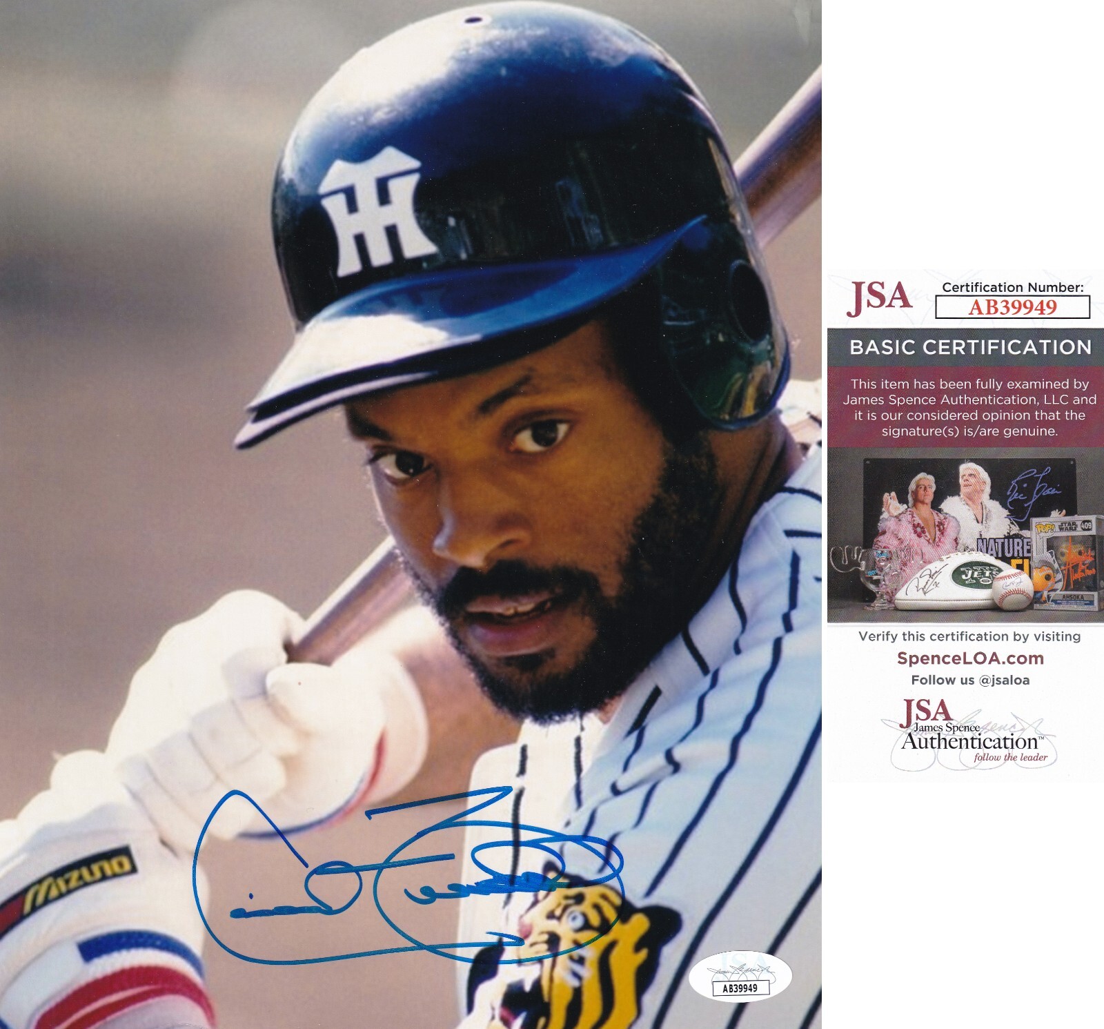 Cecil Fielder Hanshin Tigers Japanese SIGNED 8x10 JSA AUTOGRAPH