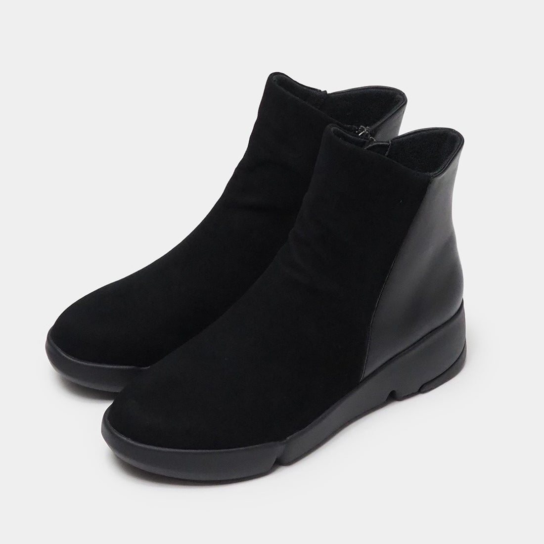 ソフトレザーミドルブーツ （ブラック2） -fitfit(フィットフィット