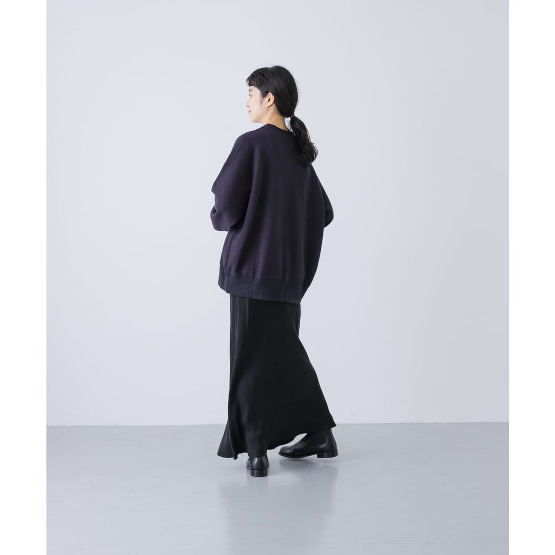 カグレ かぐれ コットンリヨセルスウェットプルオーバー （ネイビー