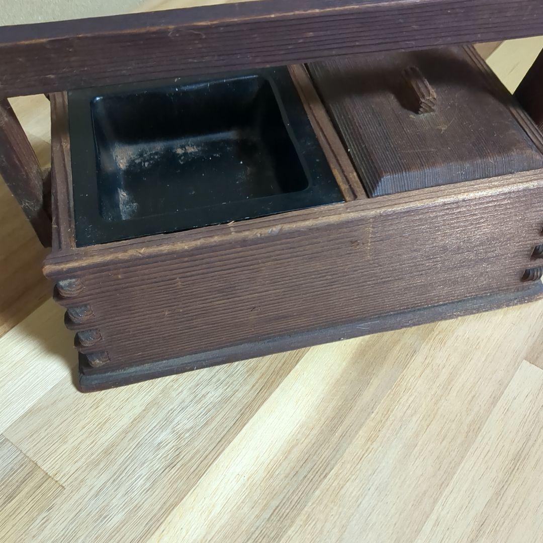 昭和レトロ 木製 煙草盆 ＆ 煙管（キセル）セット 骨董 アンティーク