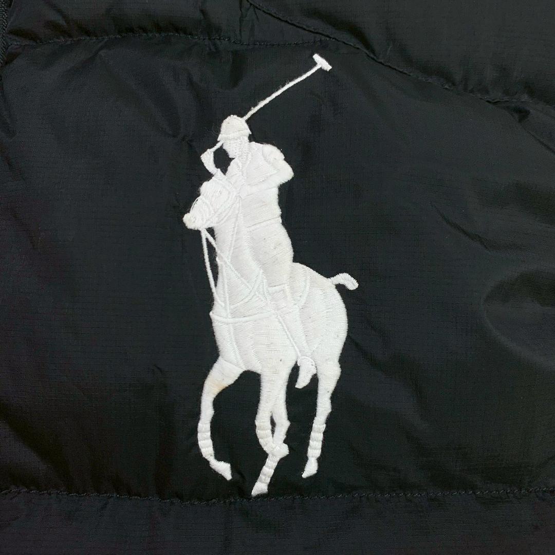 ポロラルフローレン ダウンベスト ビッグポニー刺繍 ブラック L D950